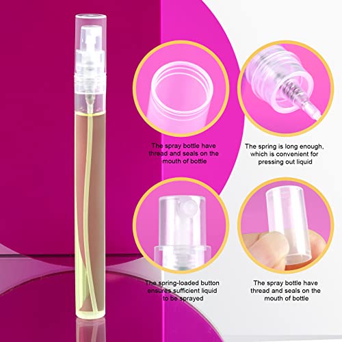 Teenitor Mini Spray Bottle, 20 Pack 10ml Perfume Bottle Empty, Plastic Refillable Perfume Bottles Atomizer, Sample Bottle Fine Mist Spray Bottles, Essential Oil Portable Bottle for Travel