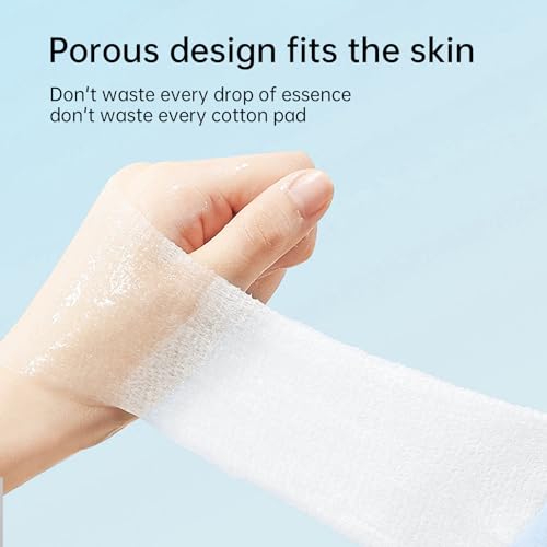 Mummy Makeup Wet Cotton Pads for Face Stretchable Bandage Tear Mask Paper Towel Hydrotherapy Hydration Cotton Sheet 200pcs 3.9 * 3.9in (200 Count (Pack of 3))