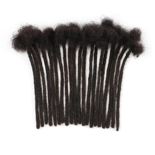 0.6cm Thickness Real Human Hair Dreadlock Extensions 4 Inch 60 Strands Full Handmade Permanent Locs Extensions Human Hair Can Be Dyed and Bleached