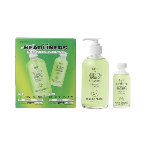 Youth To The People Superfood Facial Cleanser - Kale + Green Tea Daily Face Wash, Gentle Makeup Remover, with Soothing Antioxidants for Glowing Skin, pH Balance, Refillable