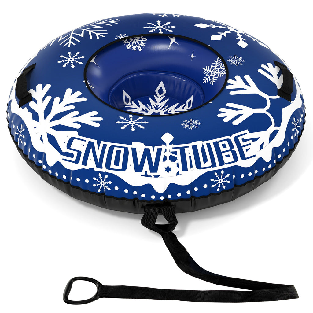 42-Inch Heavy-Duty Inflatable Snow Tube with Detachable Tow Strap - Blue