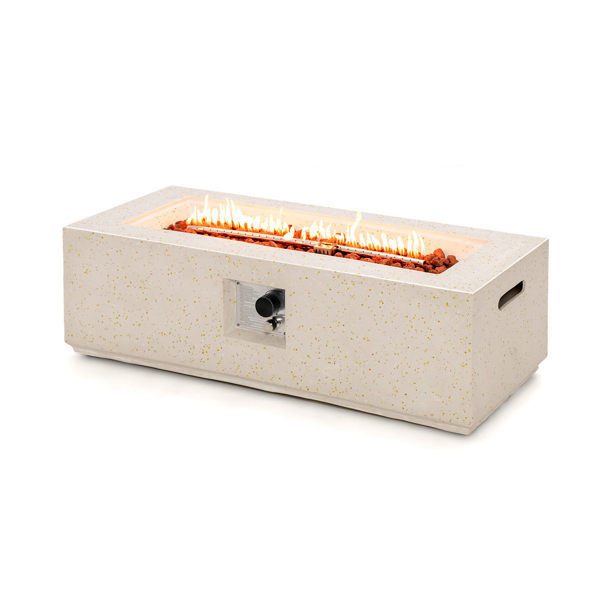 28 Inch 40000 BTU Square Propane Gas Fire Pit with PVC Cover