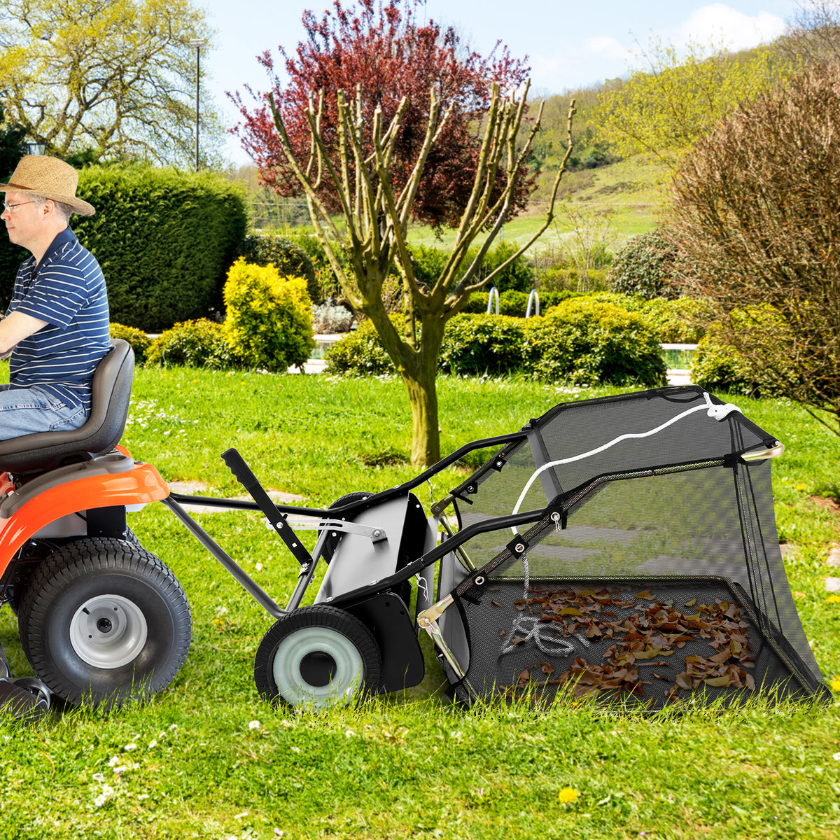 42/48 Inch Tow-Behind Lawn Sweeper with 26/27 Cu.FT Hopper Bag