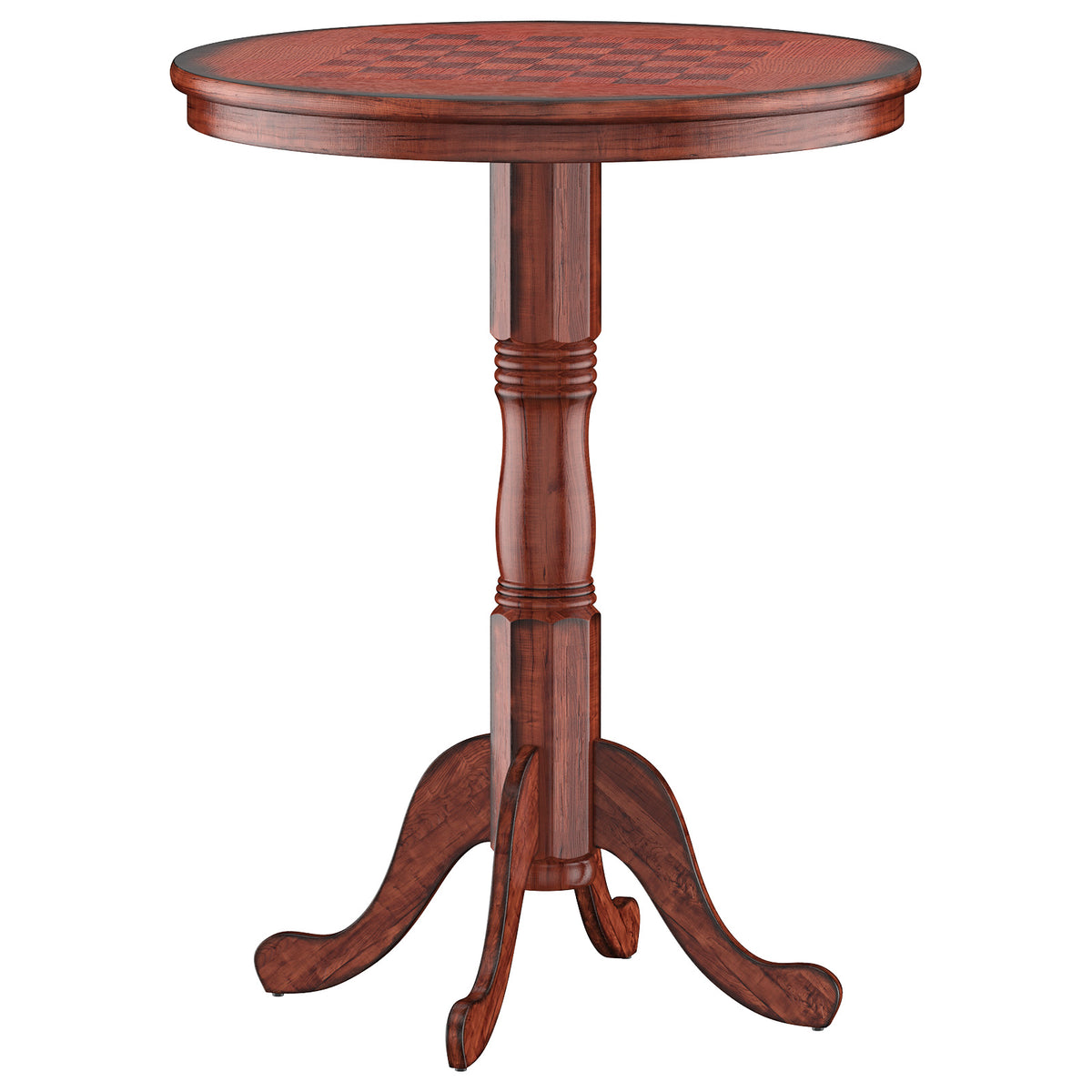 42 Inch Wooden Round Pub Table with Chessboard