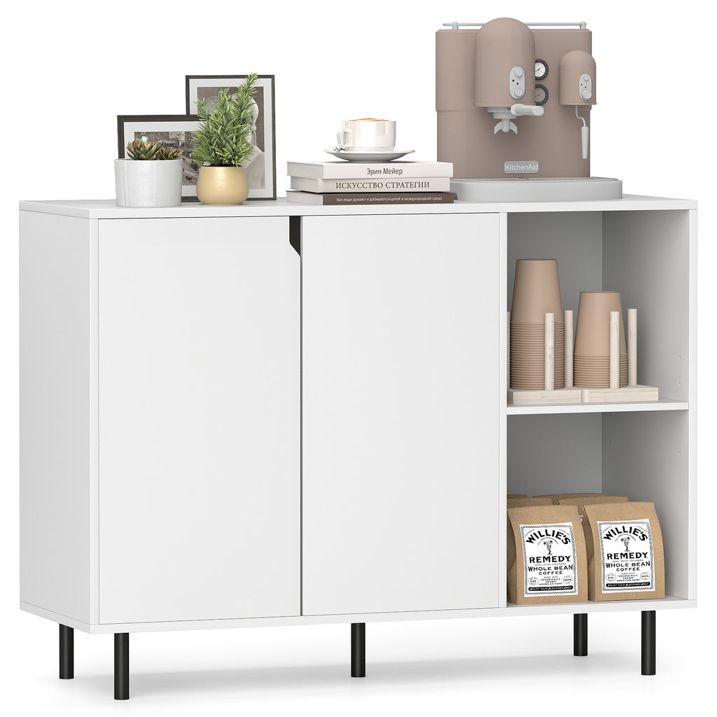 Sideboard Buffet Cabinet with Adjustable Shelves - White