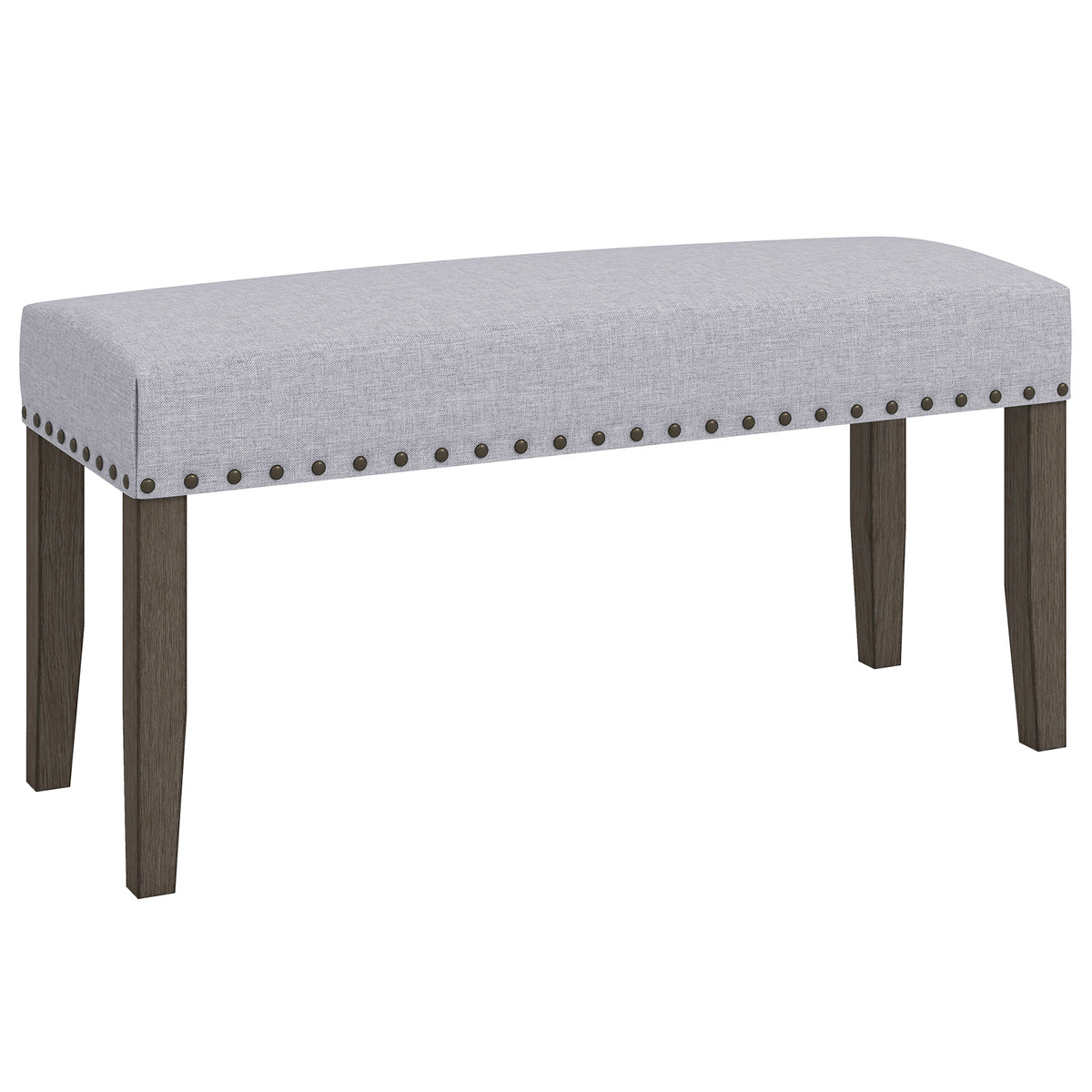 Upholstered Entryway Bench with Storage - Gray