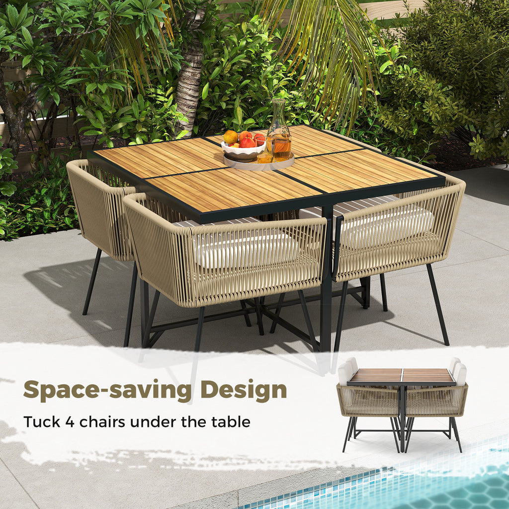 43.5 Inch 4-Person Square Patio Dining Table