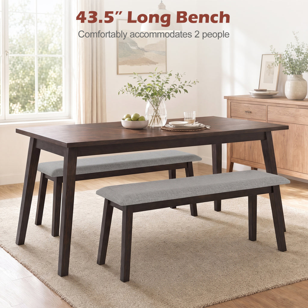 43.5 Inch Upholstered Entryway Bench - Gray