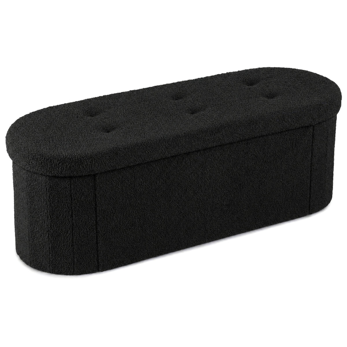 43" Folding Teddy Storage Ottoman Bench with Dividers for Living Room