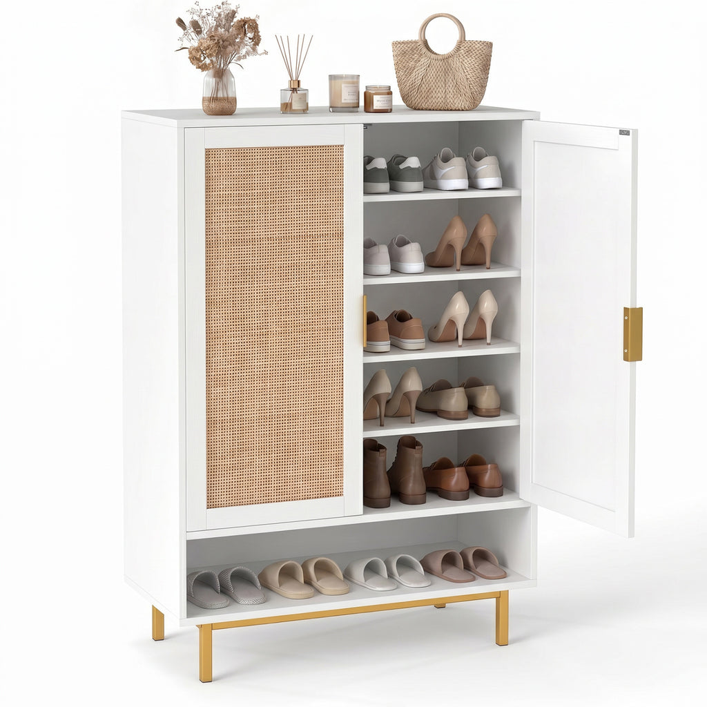 43 Inch 6-Tier Tall Shoe Cabinet with Double Doors