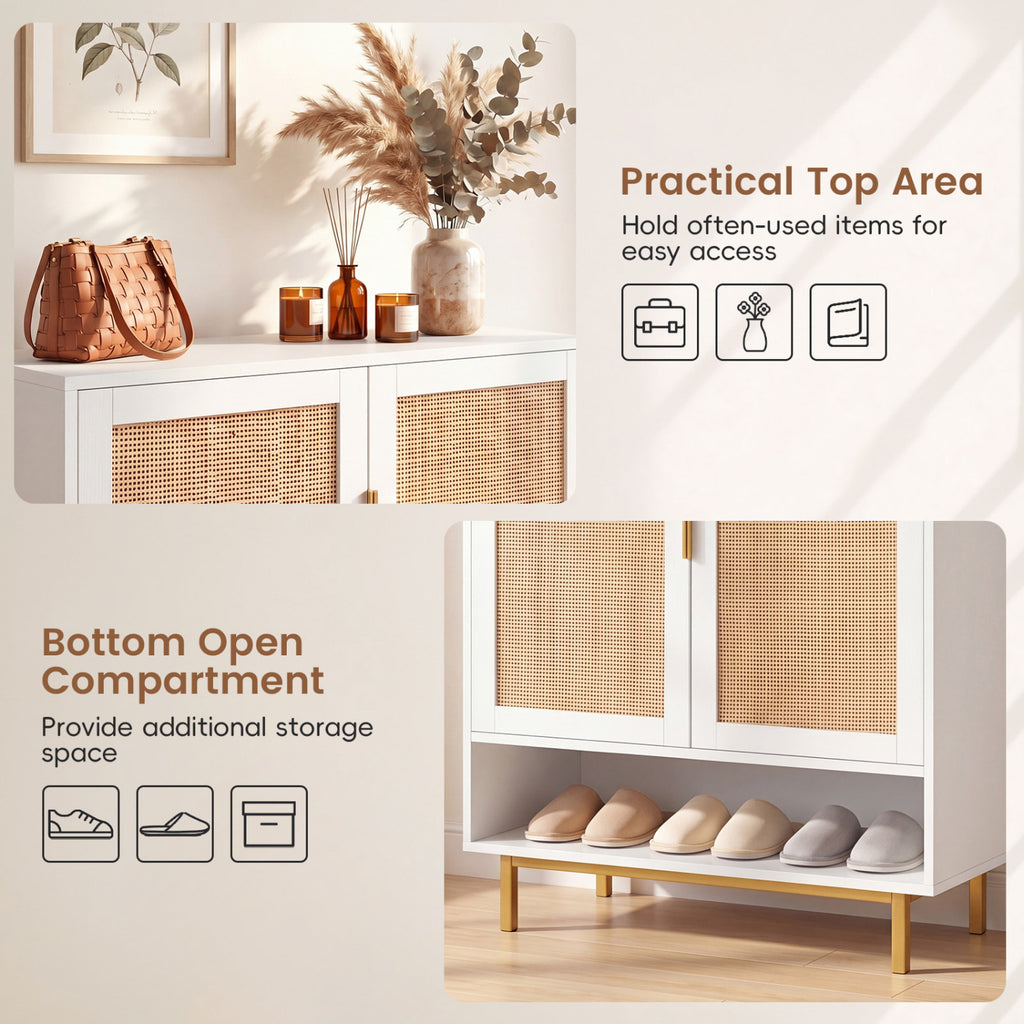 43 Inch 6-Tier Tall Shoe Cabinet with Double Doors