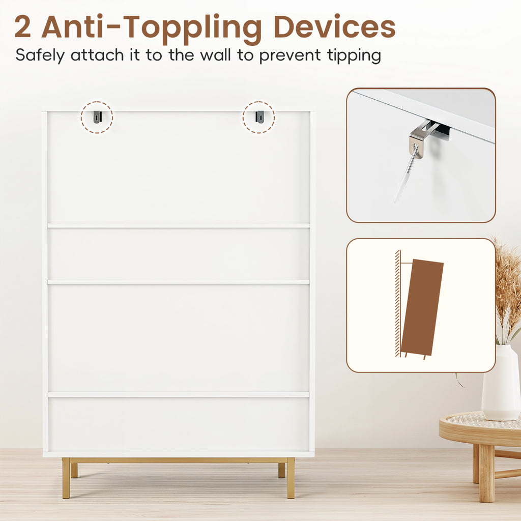 43 Inch 6-Tier Tall Shoe Cabinet with Double Doors