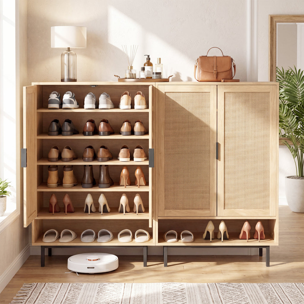 43 Inch 6-Tier Tall Shoe Cabinet with Double Doors