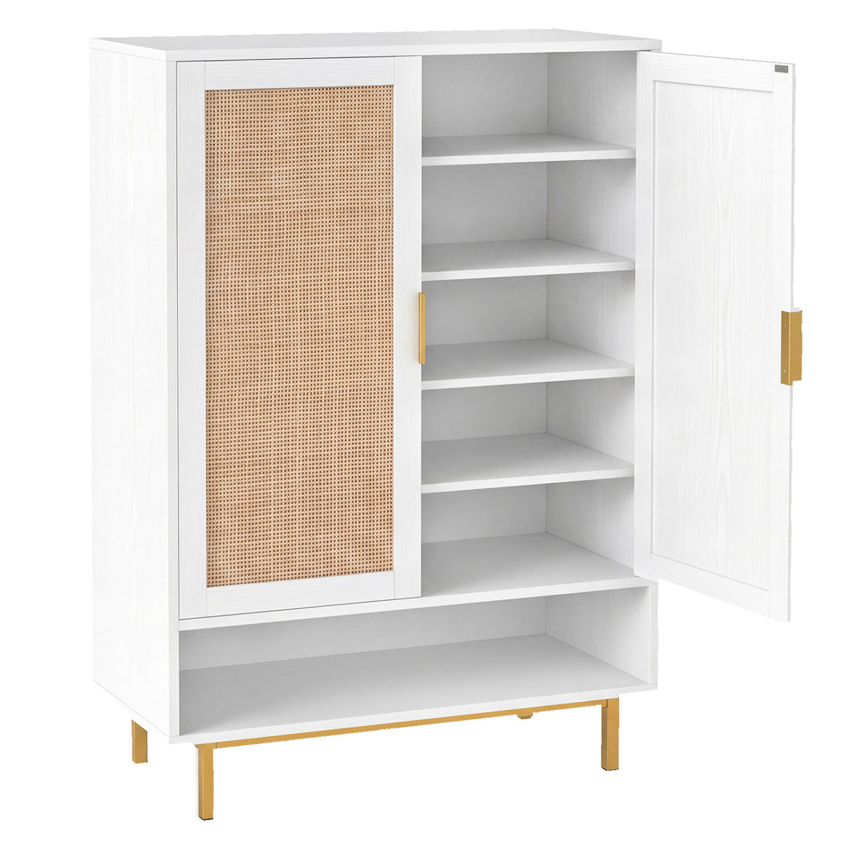 43 Inch 6-Tier Tall Shoe Cabinet with Double Doors