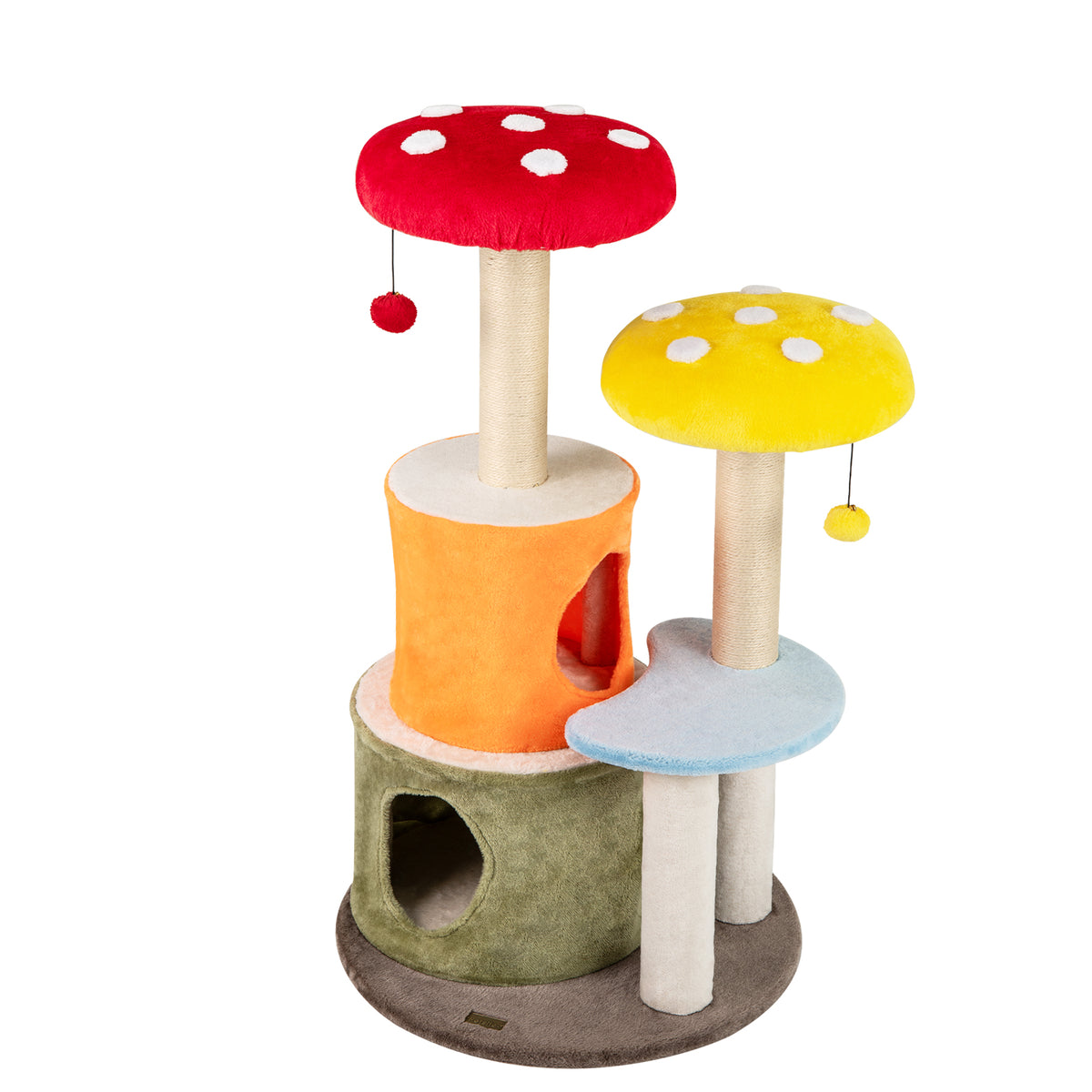 43 Inch Tall Cat Tree with 2 Condos & Padded Platforms - Multicolor, Costway