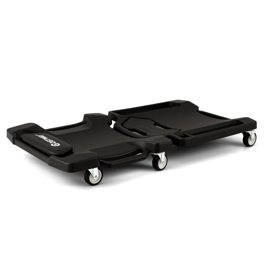43" Foldable Mechanic Creeper with Padded Headrest - Black