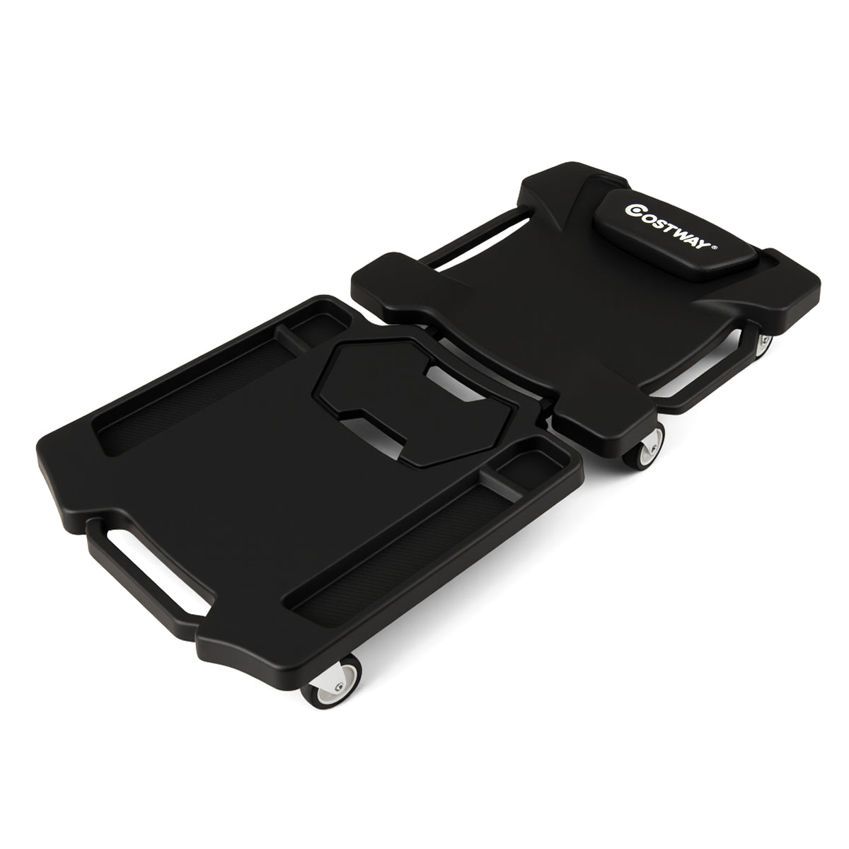 43" Foldable Mechanic Creeper with Padded Headrest - Black