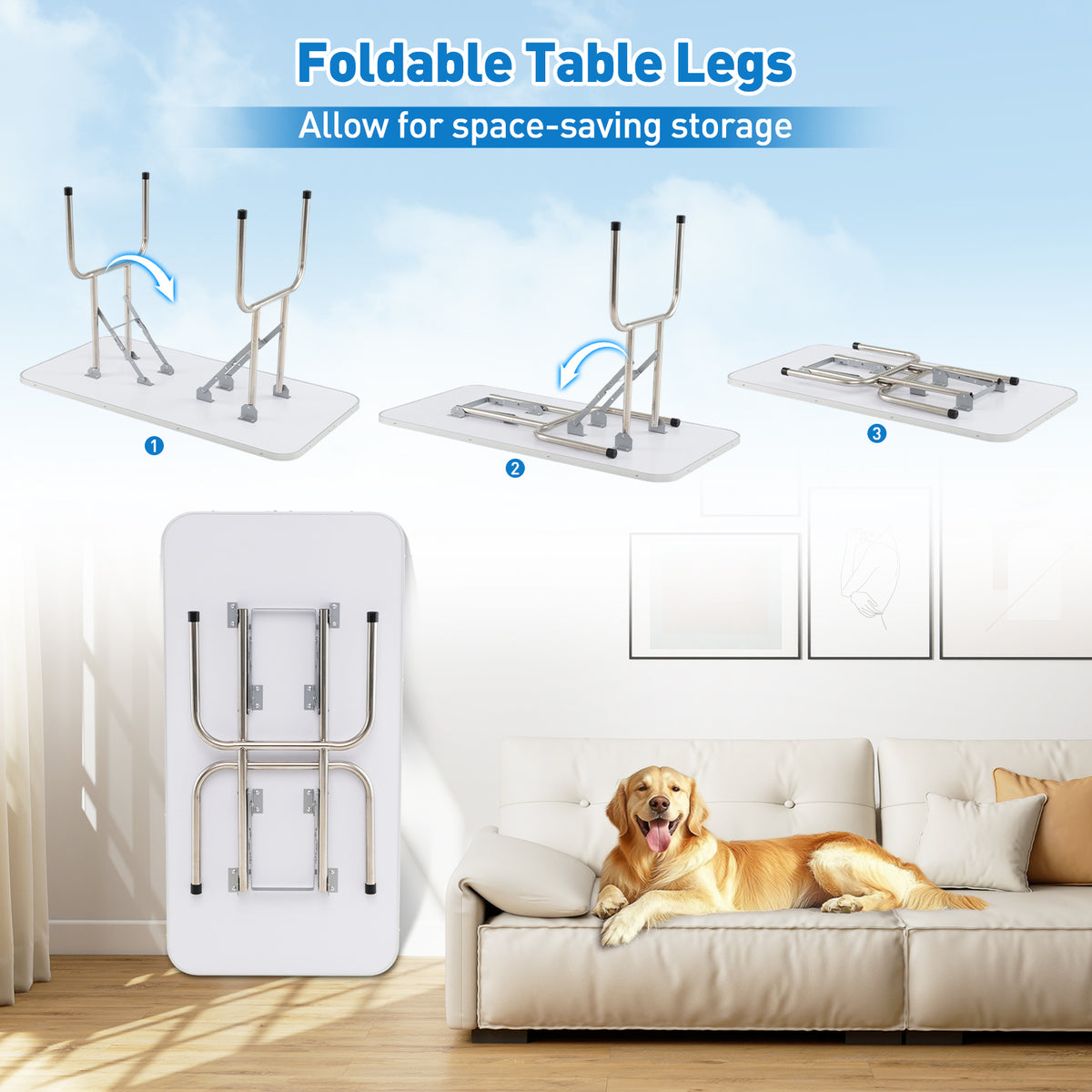 Foldable Dog Grooming Table with Height Adjustable Arms - Black - Space-Saving Pet Grooming Station