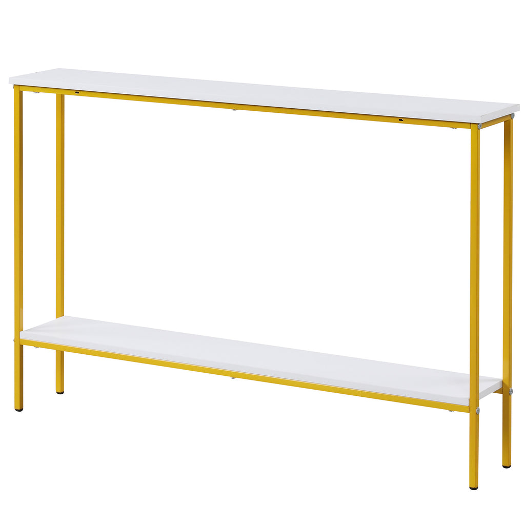 44 Inch Console Table with Shelf - White