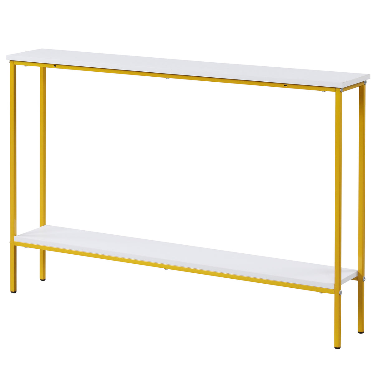 44 Inch Console Table with Shelf - White