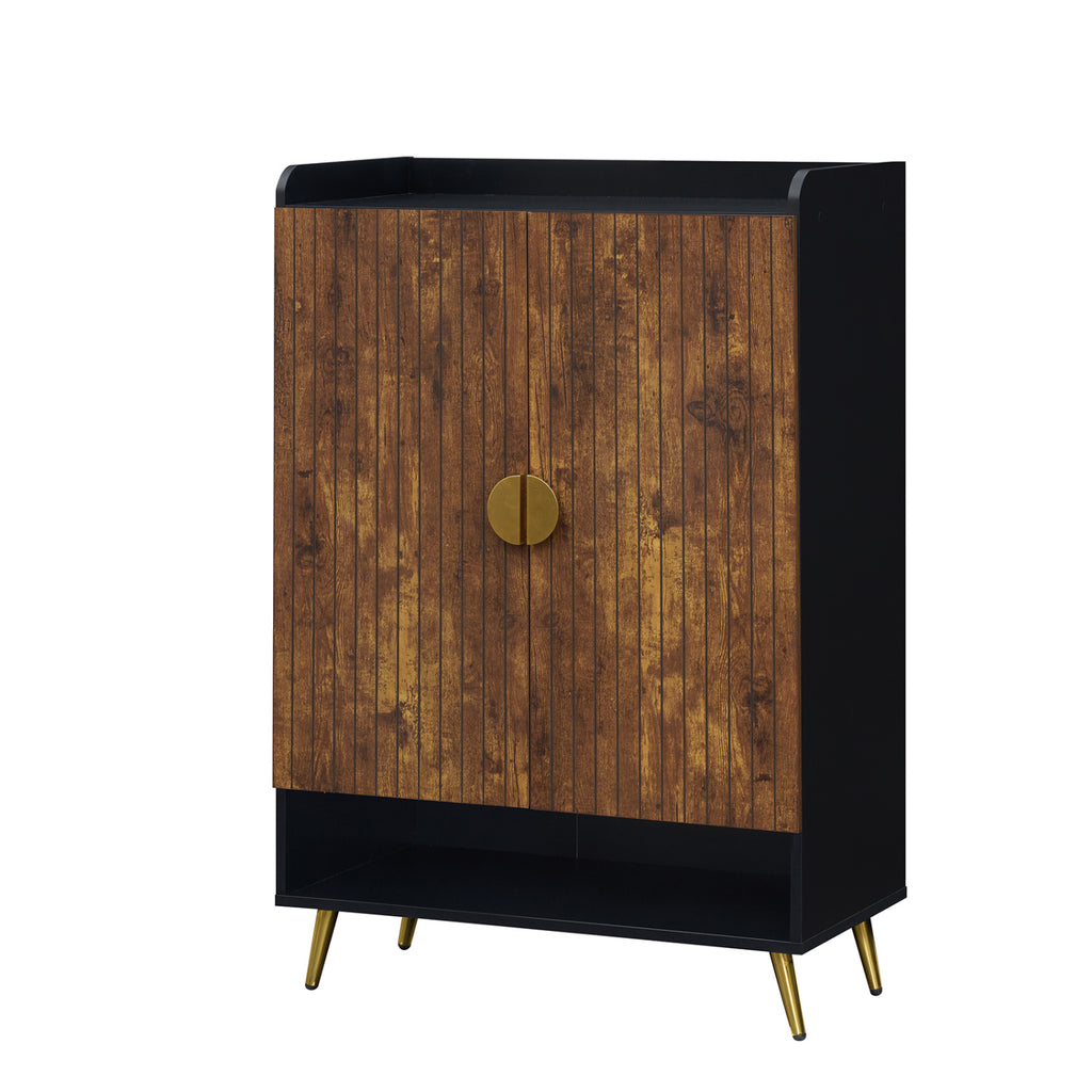 44" Shoe Storage Cabinet with 7-Tier Doors - Rustic Brown