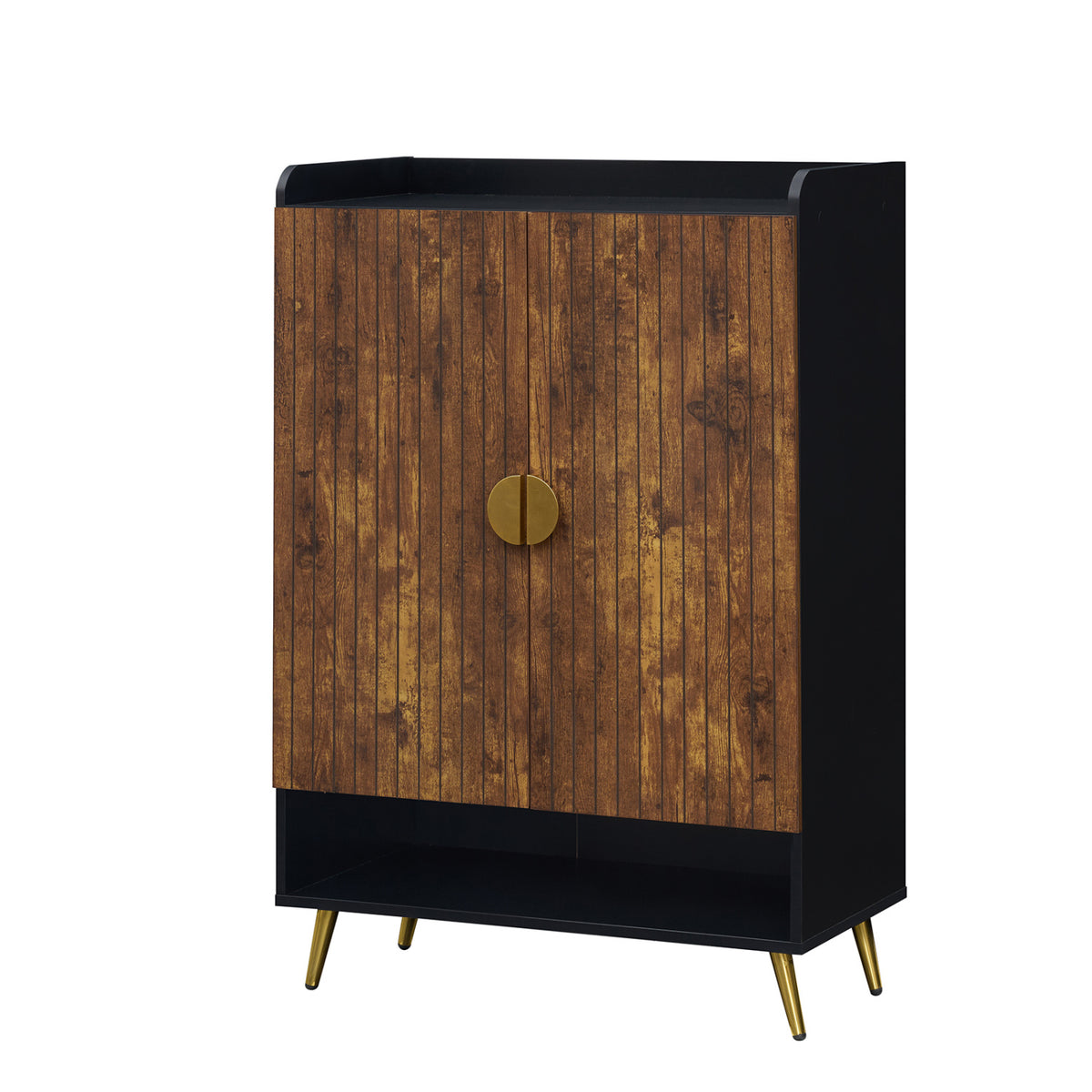 44" Shoe Storage Cabinet with 7-Tier Doors - Rustic Brown