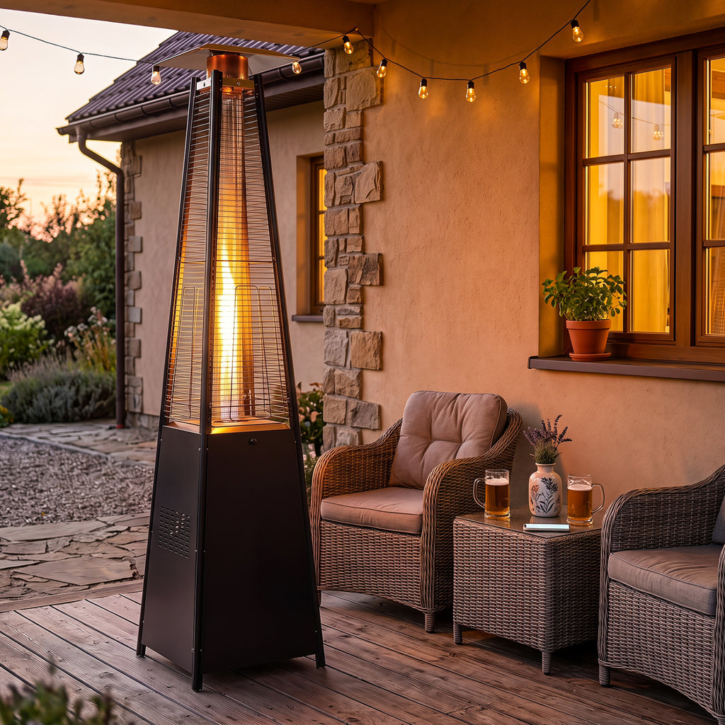 45000 BTU Pyramid Patio Heater with Zippered Cover Triple Safety