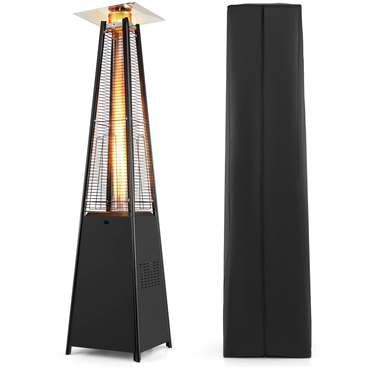45000 BTU Pyramid Patio Heater with Zippered Cover Triple Safety