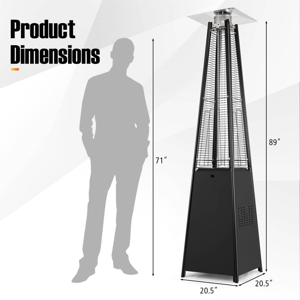 45000 BTU Pyramid Patio Heater with Zippered Cover Triple Safety