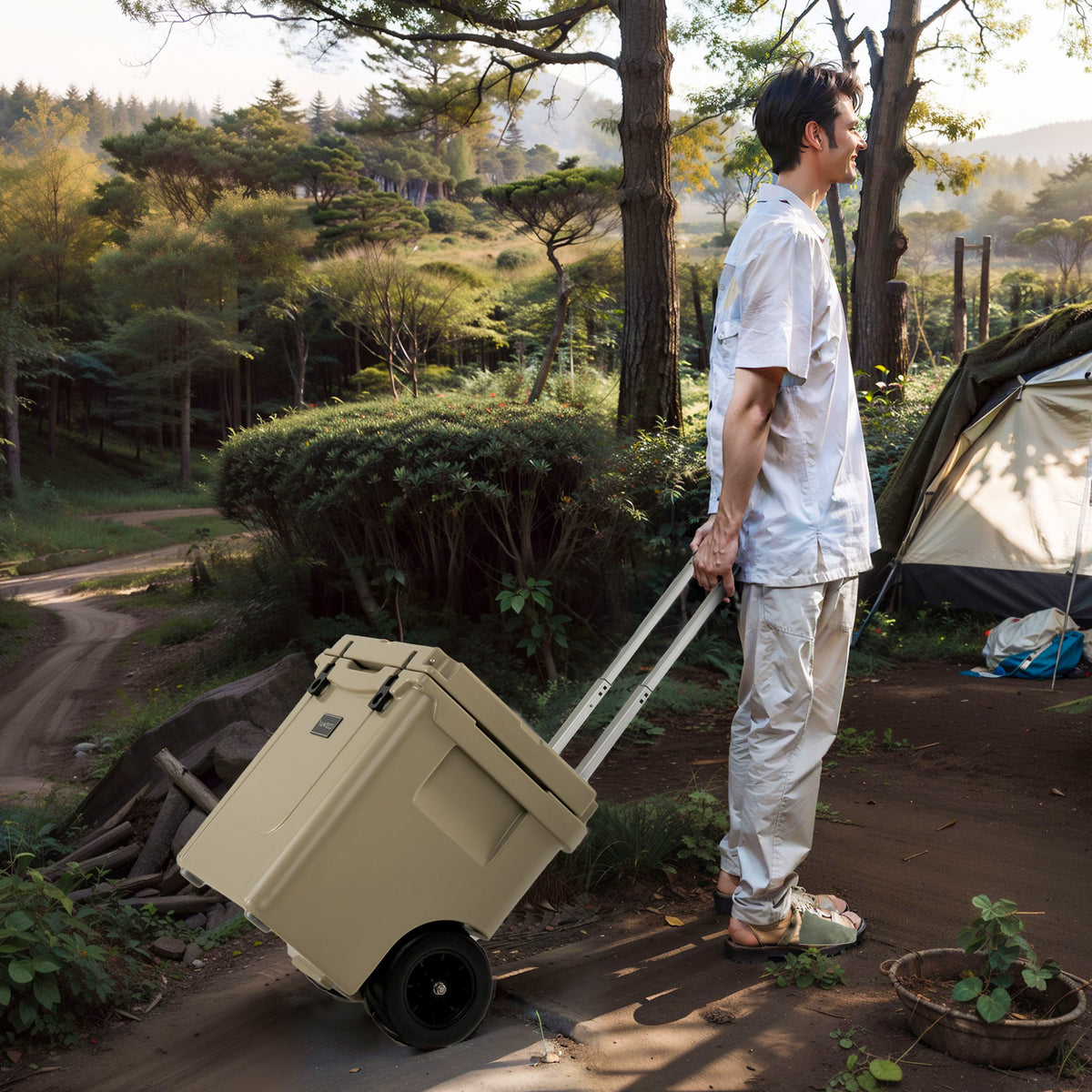 45 Quart Cooler Towable Ice Chest