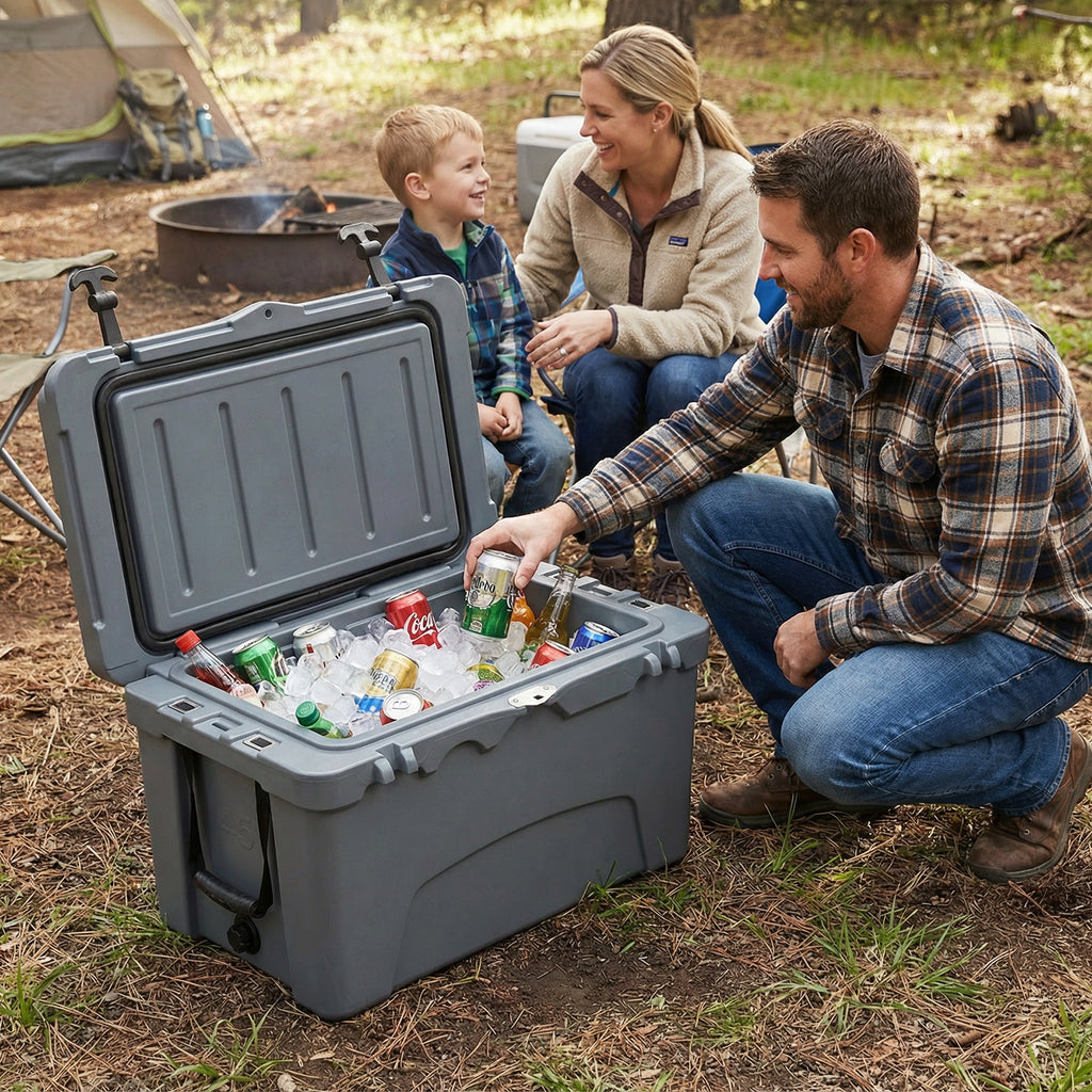 45 Quart Portable Hard Cooler – 6-Day Ice Retention – Gray