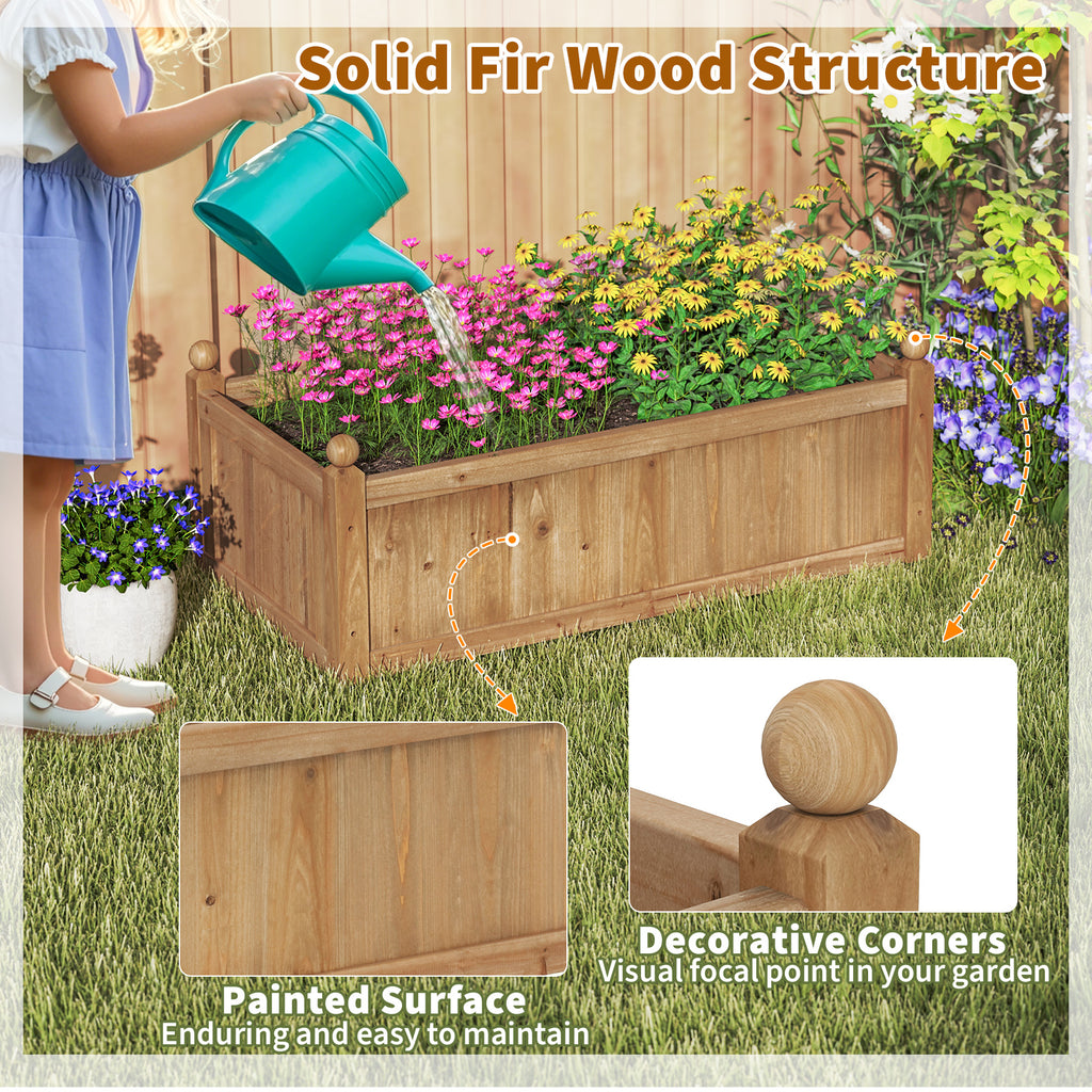 46 x 24 16 Inch Rectangular Planter Box with Drainage Holes for