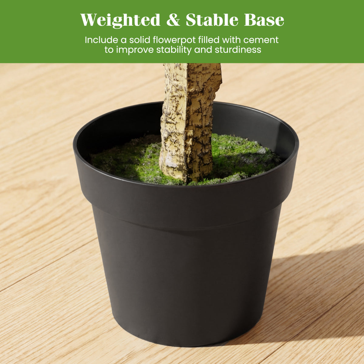 Costway 46-Inch Artificial Boxwood Topiary Tree with 5 Ball-Shaped Topiaries - Fake Potted Tree