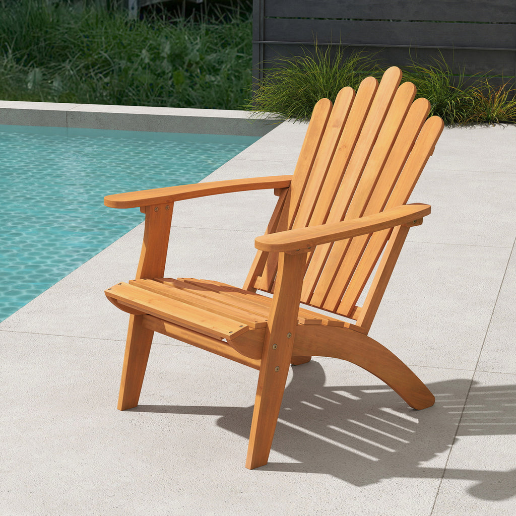 Acacia Wood Outdoor Patio Chair with 400 lbs Weight Capacity