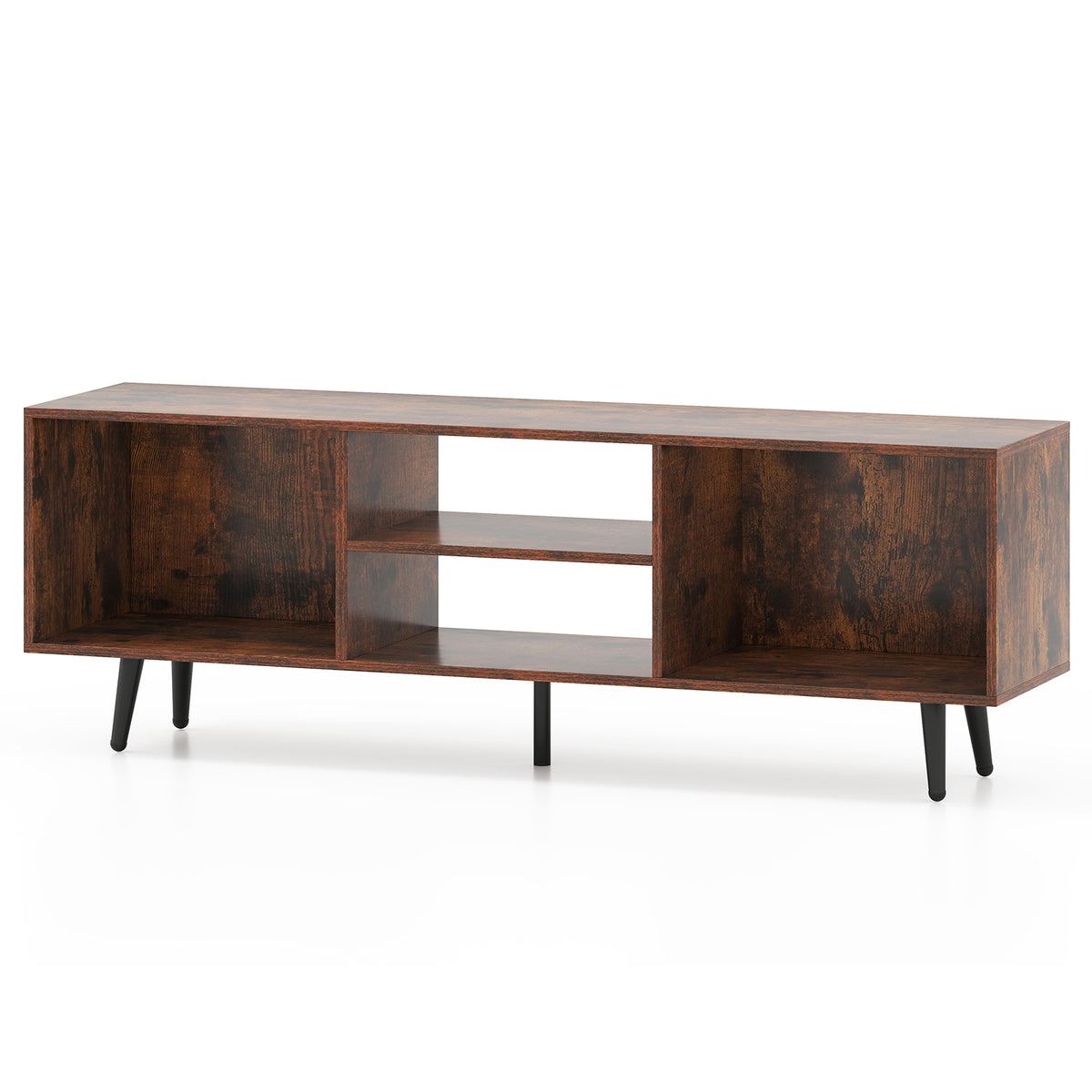 55" TV Stand with Storage Compartments - Rustic Brown