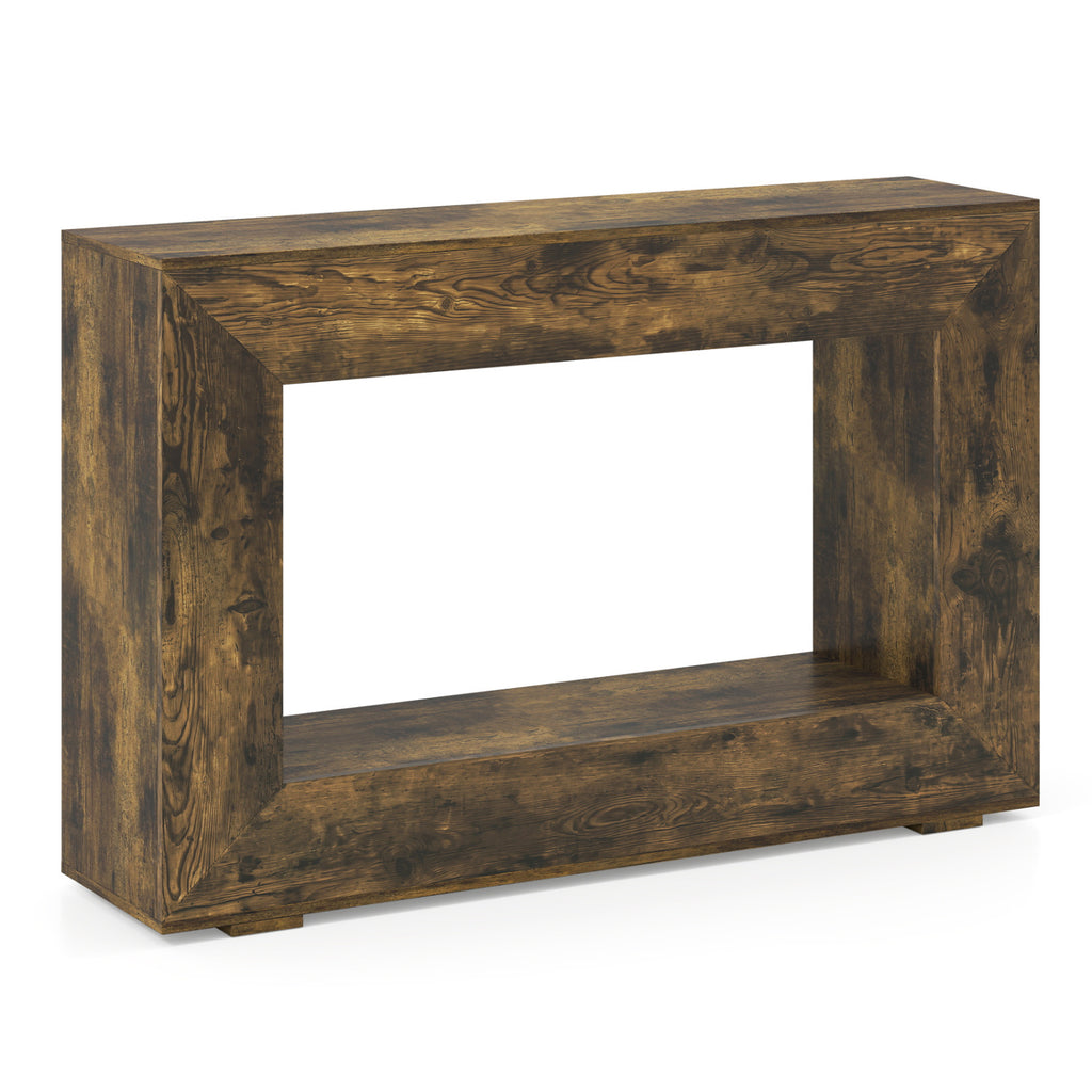 47" Farmhouse Console Table with Storage Shelf - Rustic Brown