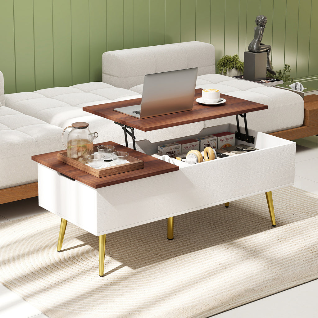 47 Inch Lift Top Coffee Table with Storage - Walnut