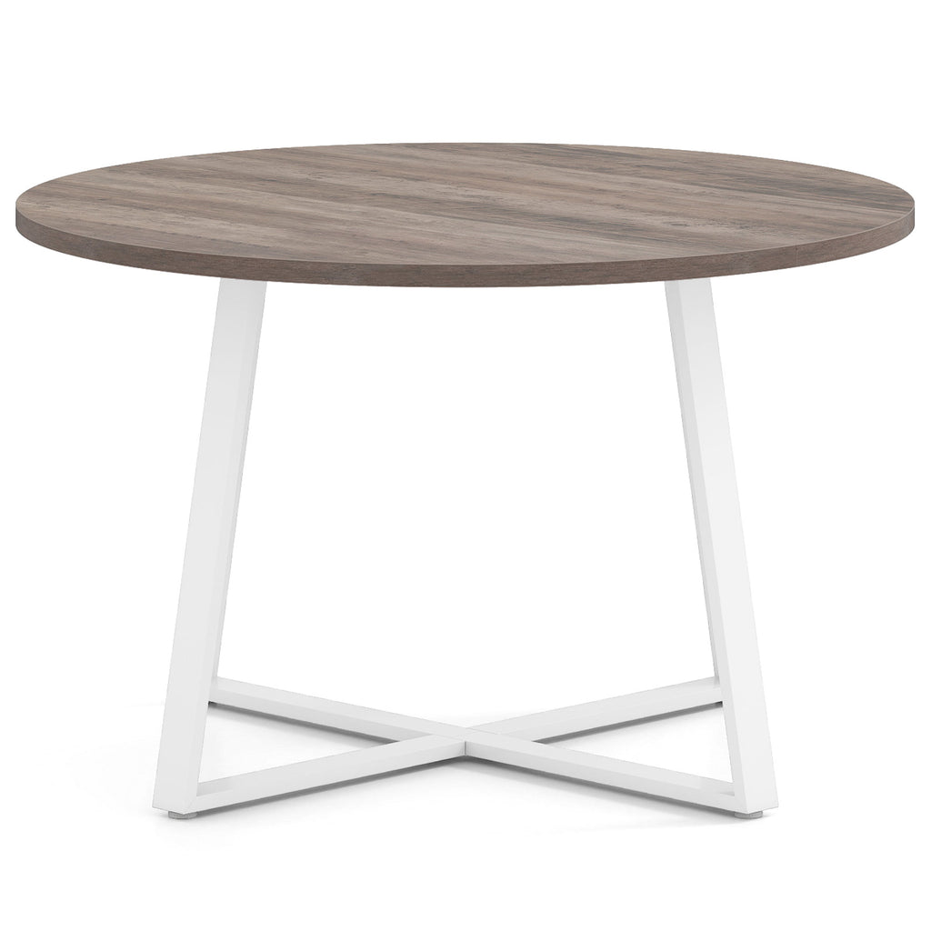 47 Inch Round Dining Table with X-Shaped Base - Natural
