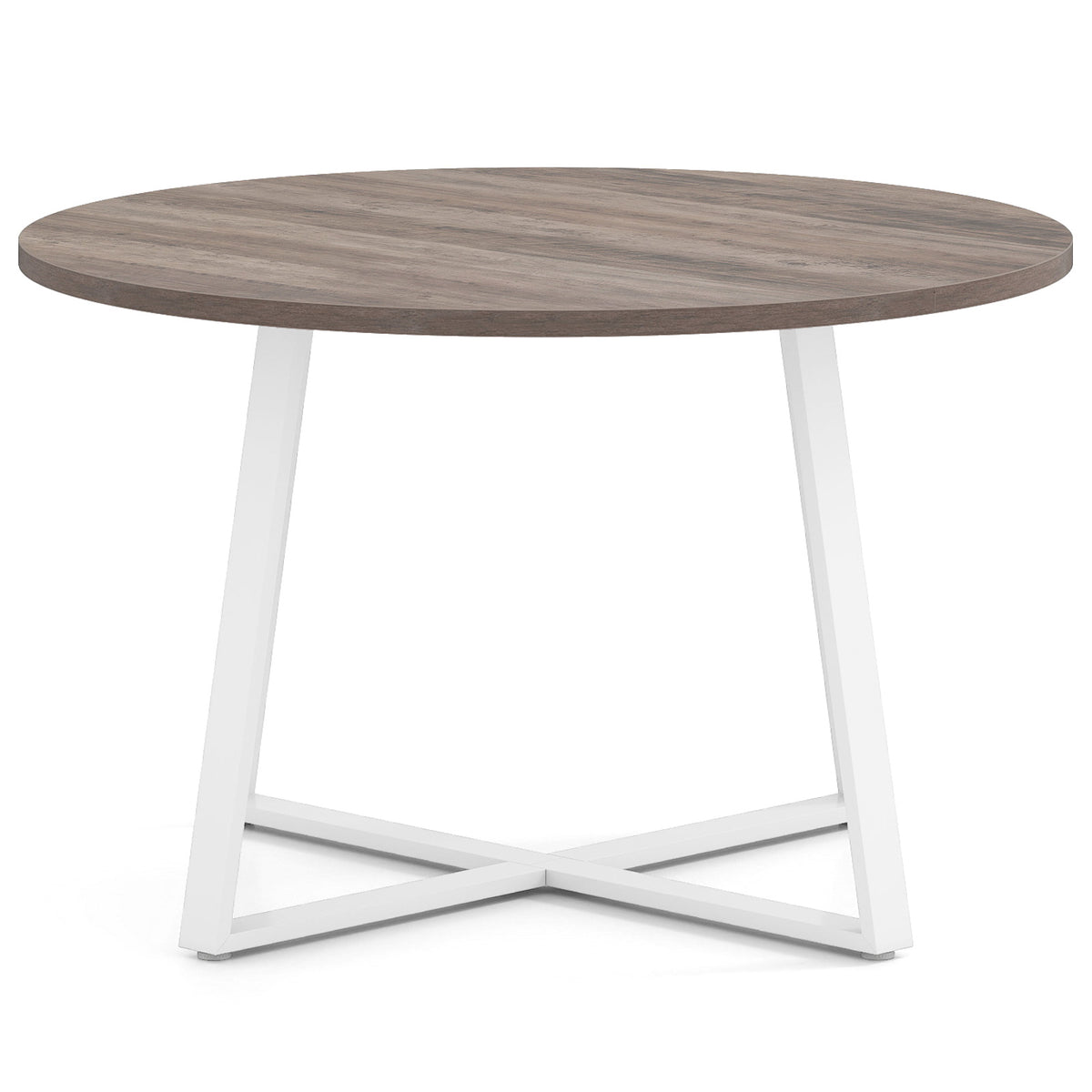 47 Inch Round Dining Table with X-Shaped Base - Natural