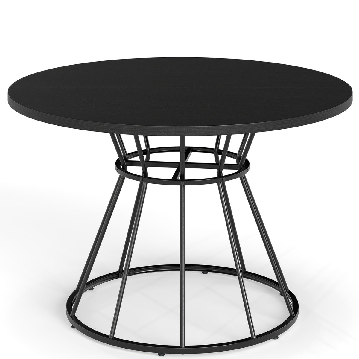 47-Inch Round Dining Table Seats 4 - Black