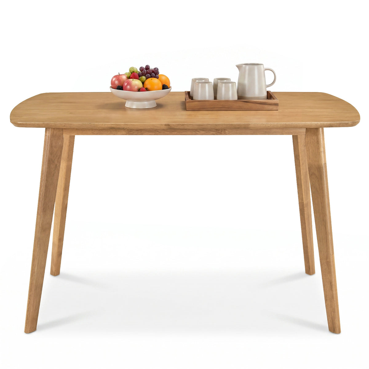 47 Inch Solid Wood Dining Table for 4 People, Natural