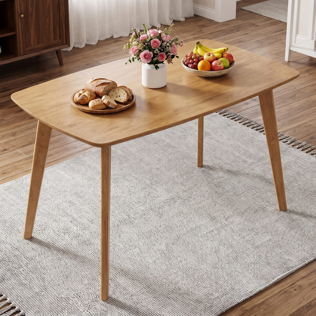47 Inch Solid Wood Dining Table for 4 People, Natural