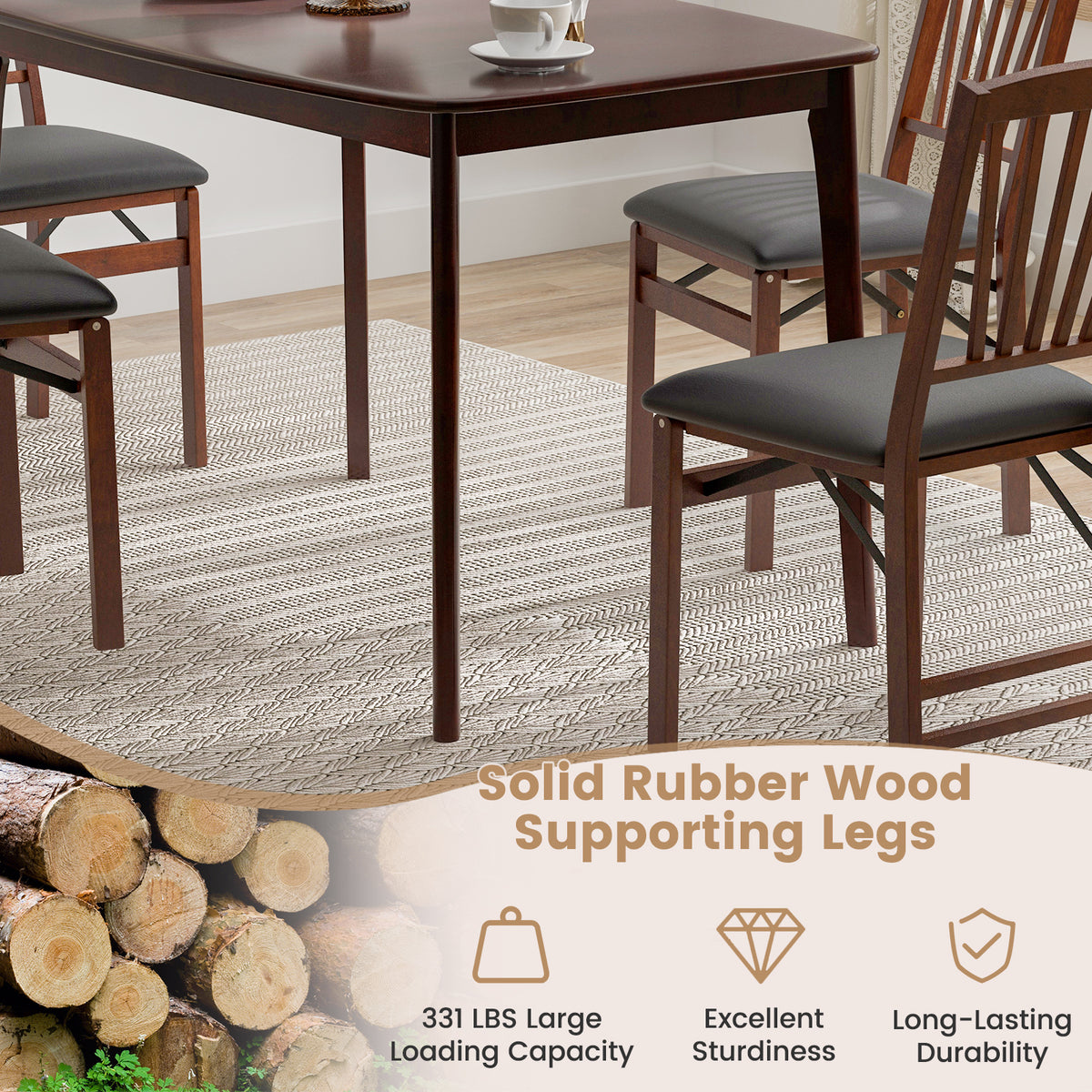 48 Inch Solid Wood Dining Table, Espresso
