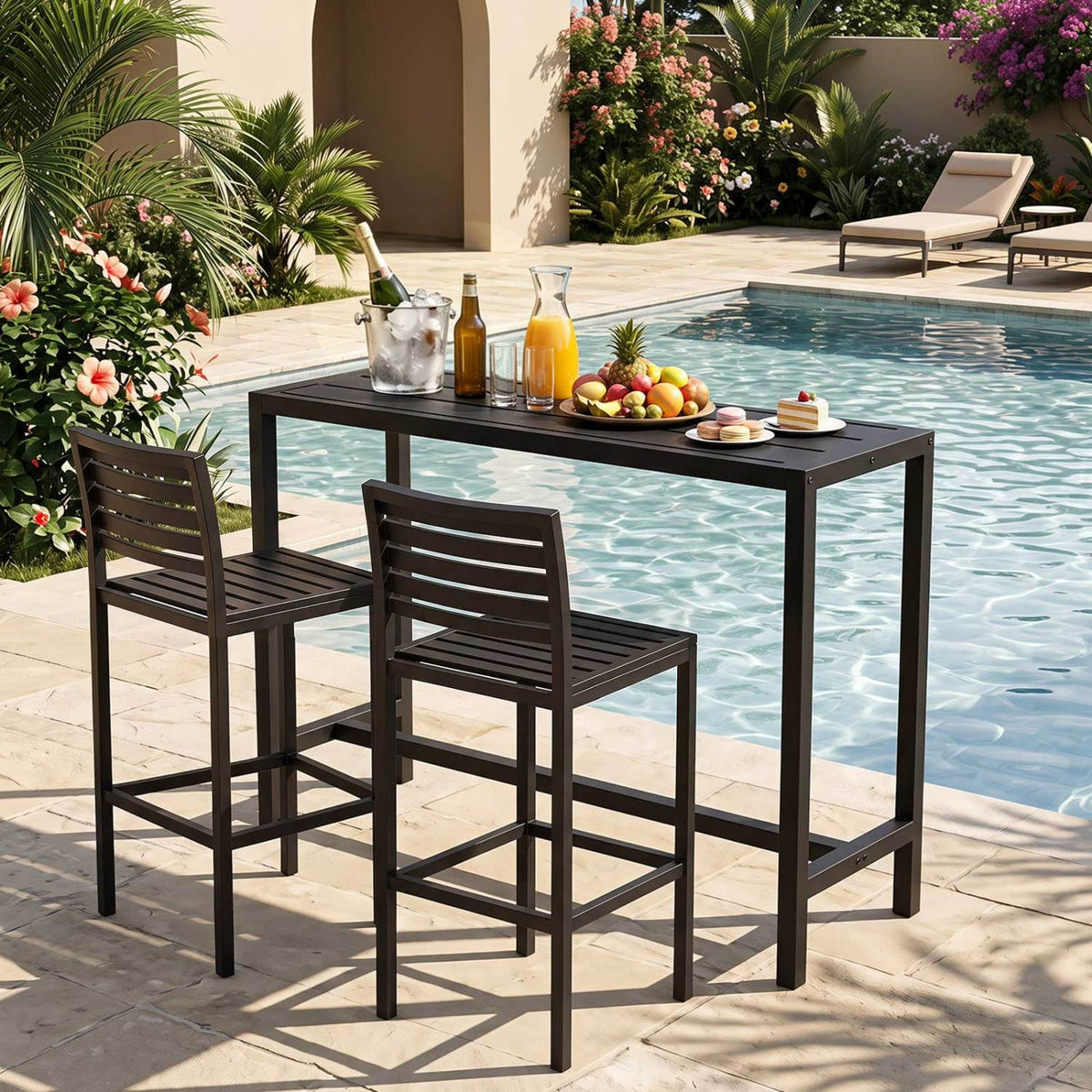 Outdoor Bar Table 48/55 Inch Waterproof Top - M