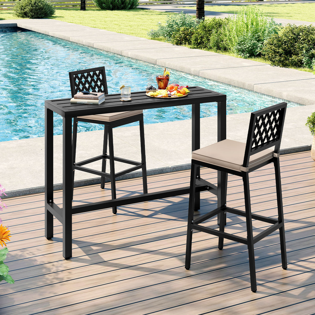 Outdoor Bar Table 48/55 Inch Waterproof Top - M