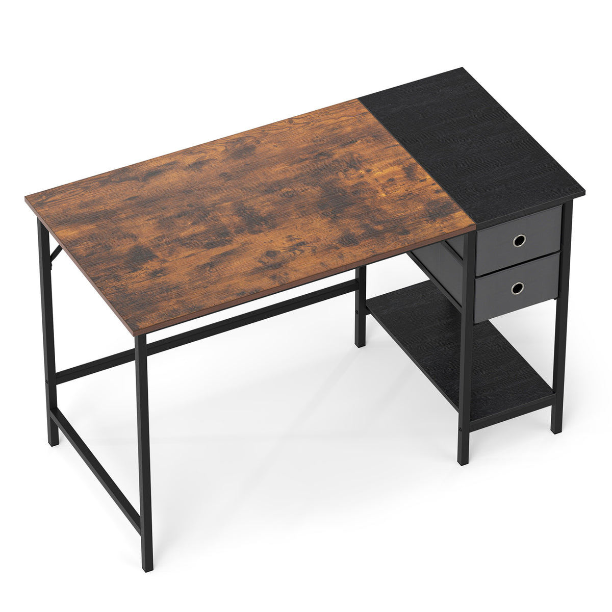 48 Inch Computer Desk with Storage Drawers - Black