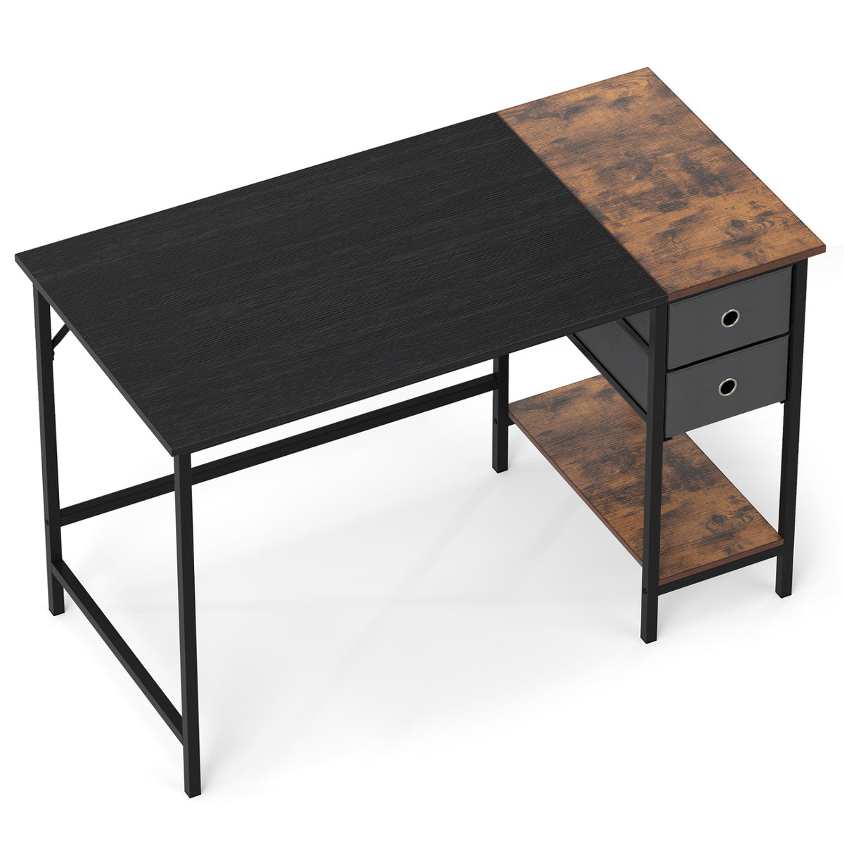 48 Inch Computer Desk with Storage Drawers - Black