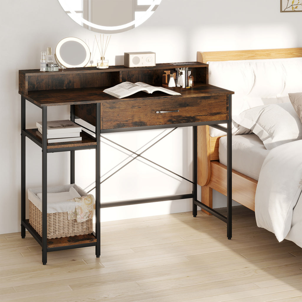 Computer Desk with Power Outlets 42in - Rustic Brown