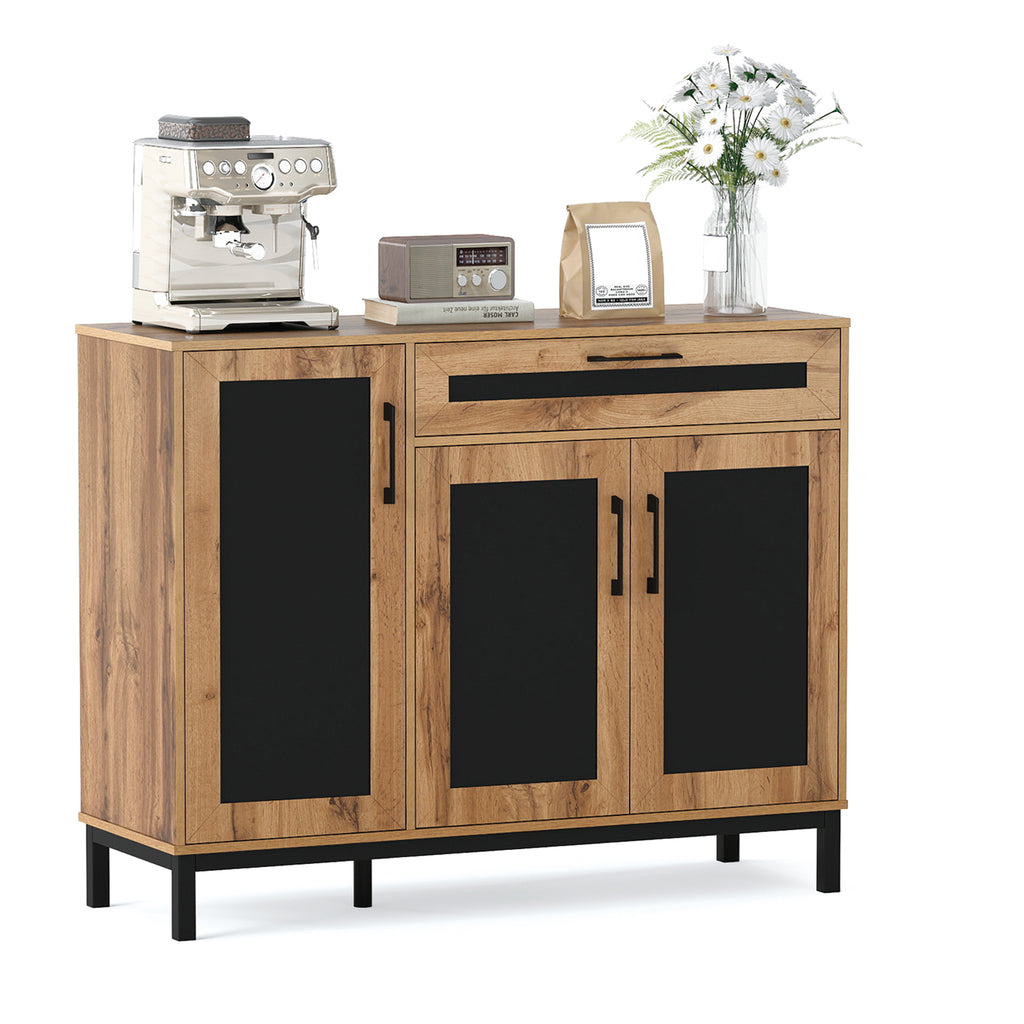 48 Inch Sideboard Buffet Cabinet with 3 Doors – Natural