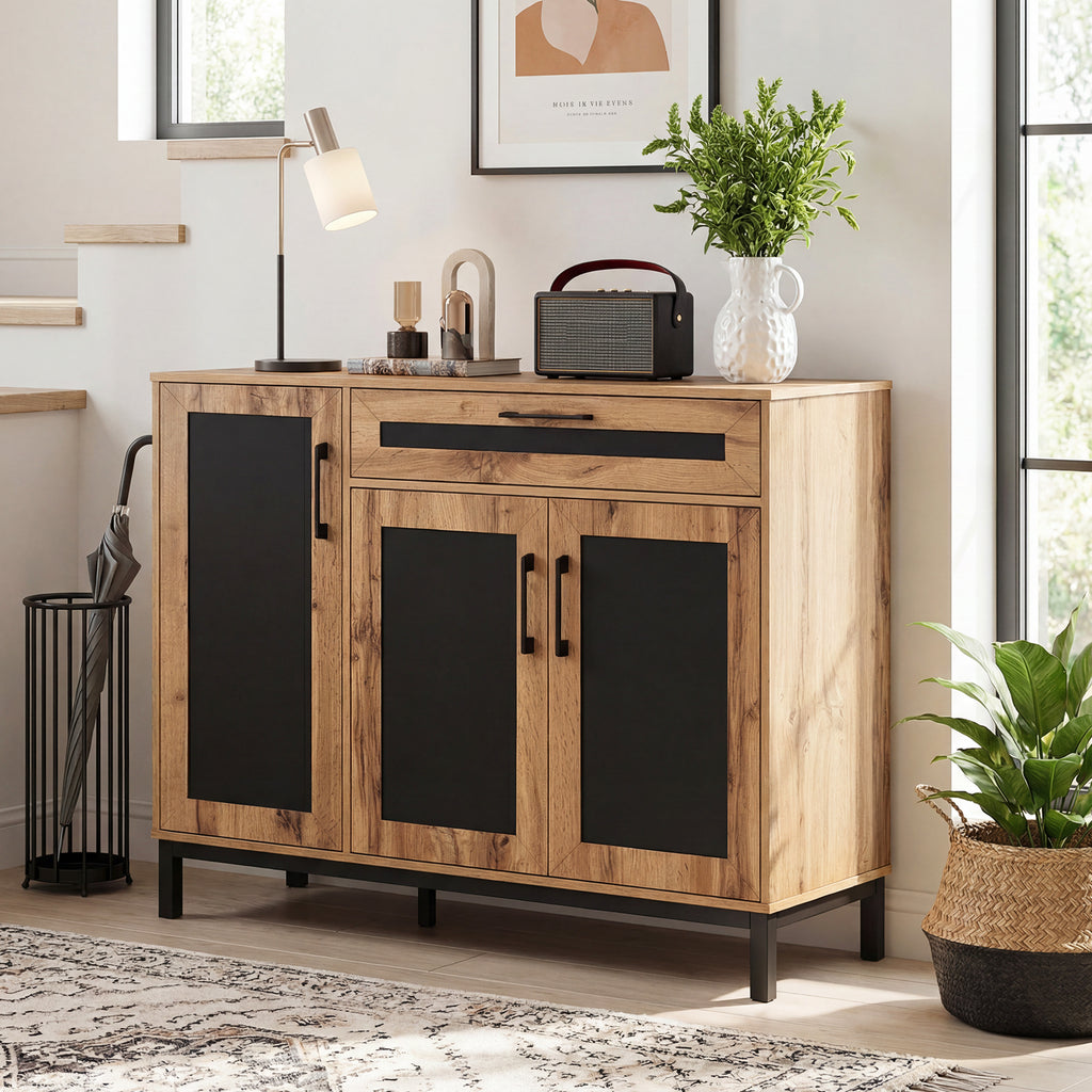 48 Inch Sideboard Buffet Cabinet with 3 Doors – Natural